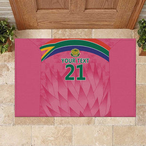 South Africa Cricket Custom Rubber Doormat African King Proteas Pink