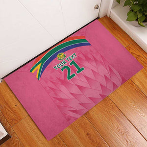 South Africa Cricket Custom Rubber Doormat African King Proteas Pink