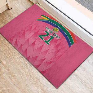 South Africa Cricket Custom Rubber Doormat African King Proteas Pink