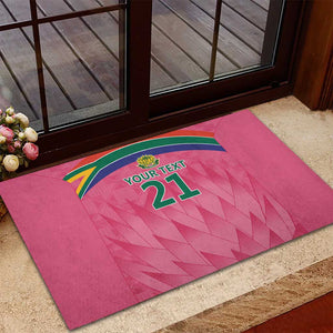 South Africa Cricket Custom Rubber Doormat African King Proteas Pink