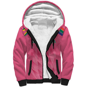 South Africa Cricket Custom Sherpa Hoodie African King Proteas Pink