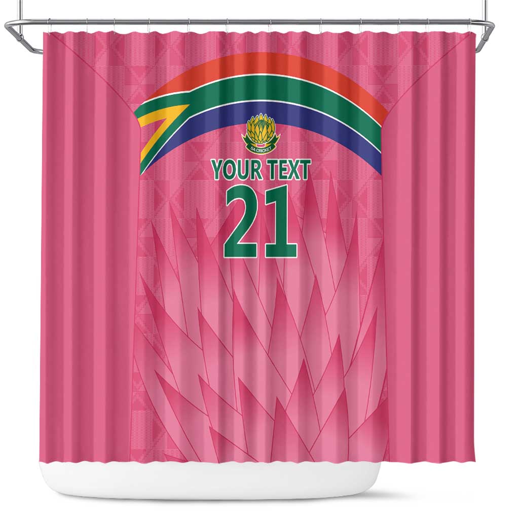 South Africa Cricket Custom Shower Curtain African King Proteas Pink