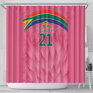 South Africa Cricket Custom Shower Curtain African King Proteas Pink