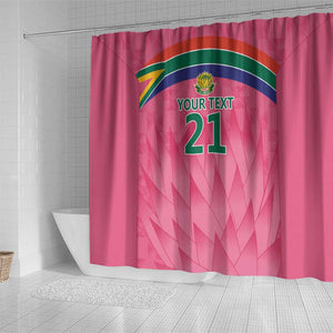 South Africa Cricket Custom Shower Curtain African King Proteas Pink