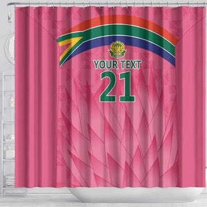 South Africa Cricket Custom Shower Curtain African King Proteas Pink