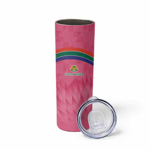 South Africa Cricket Custom Skinny Tumbler African King Proteas Pink