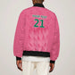 South Africa Cricket Custom Sleeve Zip Bomber Jacket African King Proteas Pink