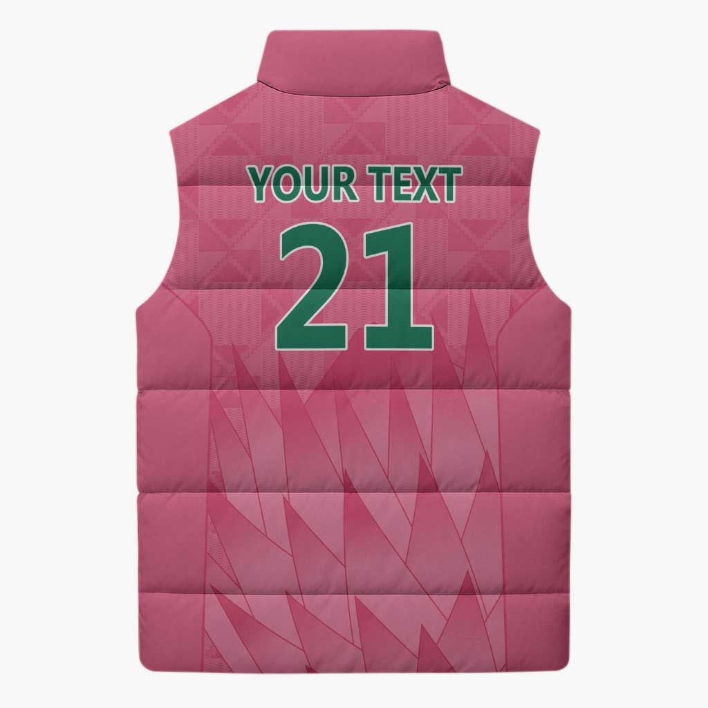 South Africa Cricket Custom Sleeveless Puffer Jacket African King Proteas Pink