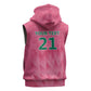 South Africa Cricket Custom Sleeveless Zip Hoodie African King Proteas Pink - African Pride