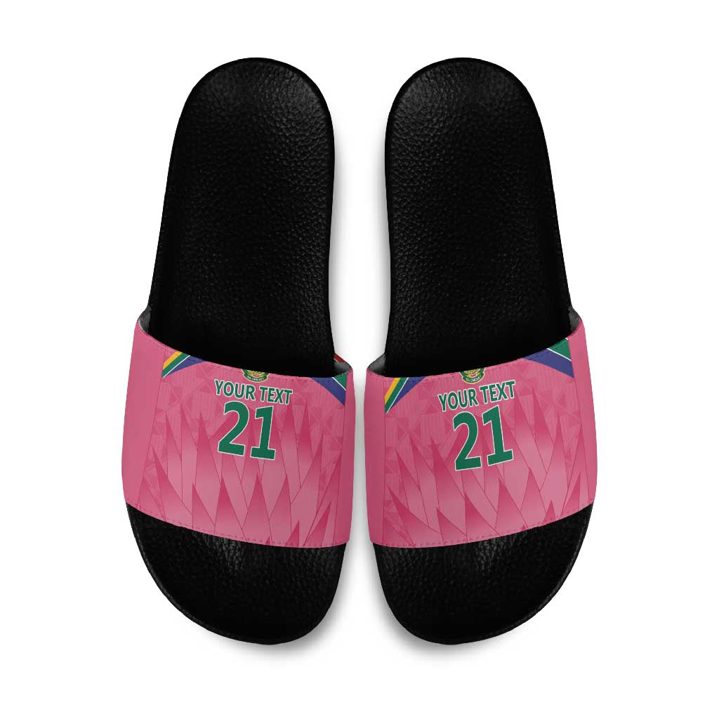 South Africa Cricket Custom Slide Sandals African King Proteas Pink