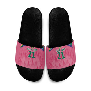 South Africa Cricket Custom Slide Sandals African King Proteas Pink