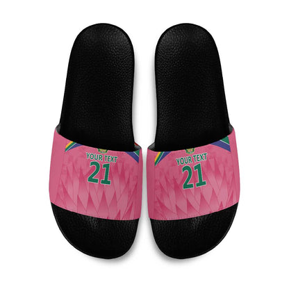 South Africa Cricket Custom Slide Sandals African King Proteas Pink