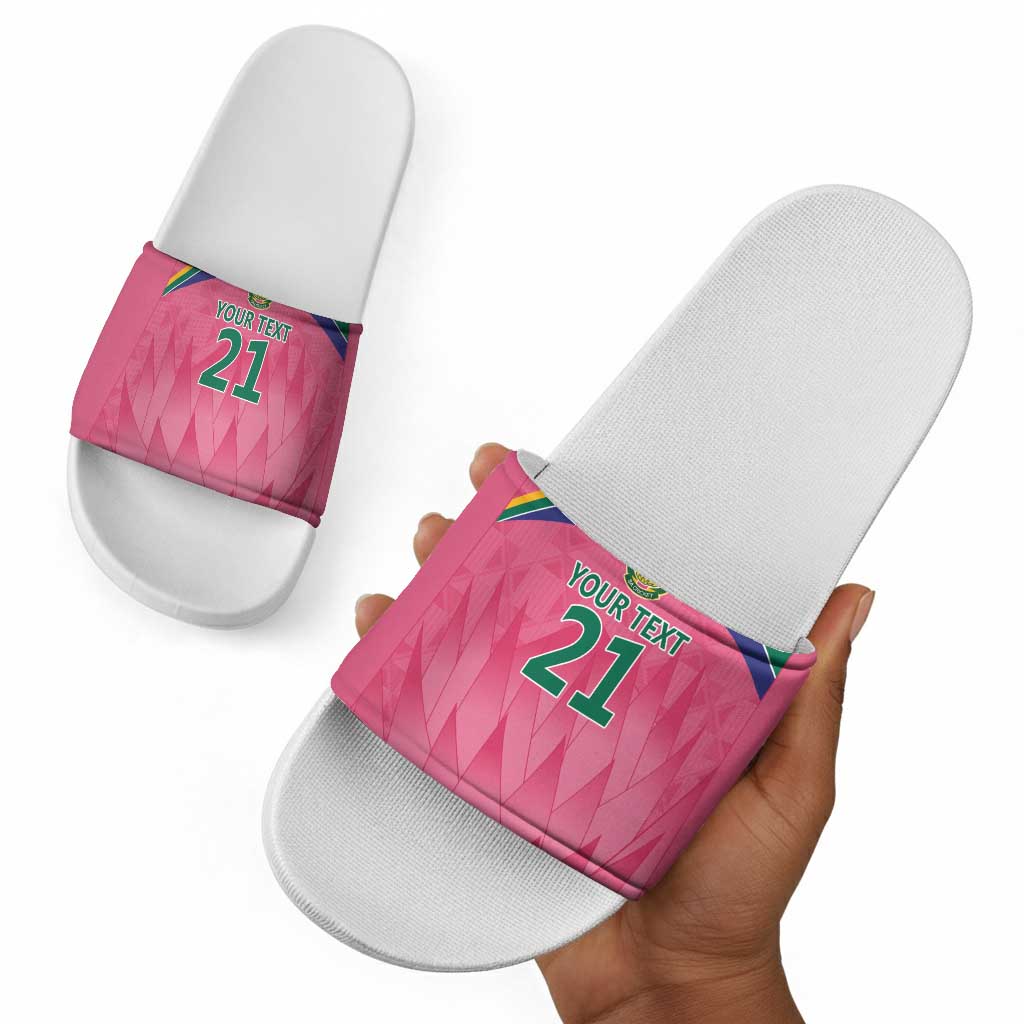 South Africa Cricket Custom Slide Sandals African King Proteas Pink