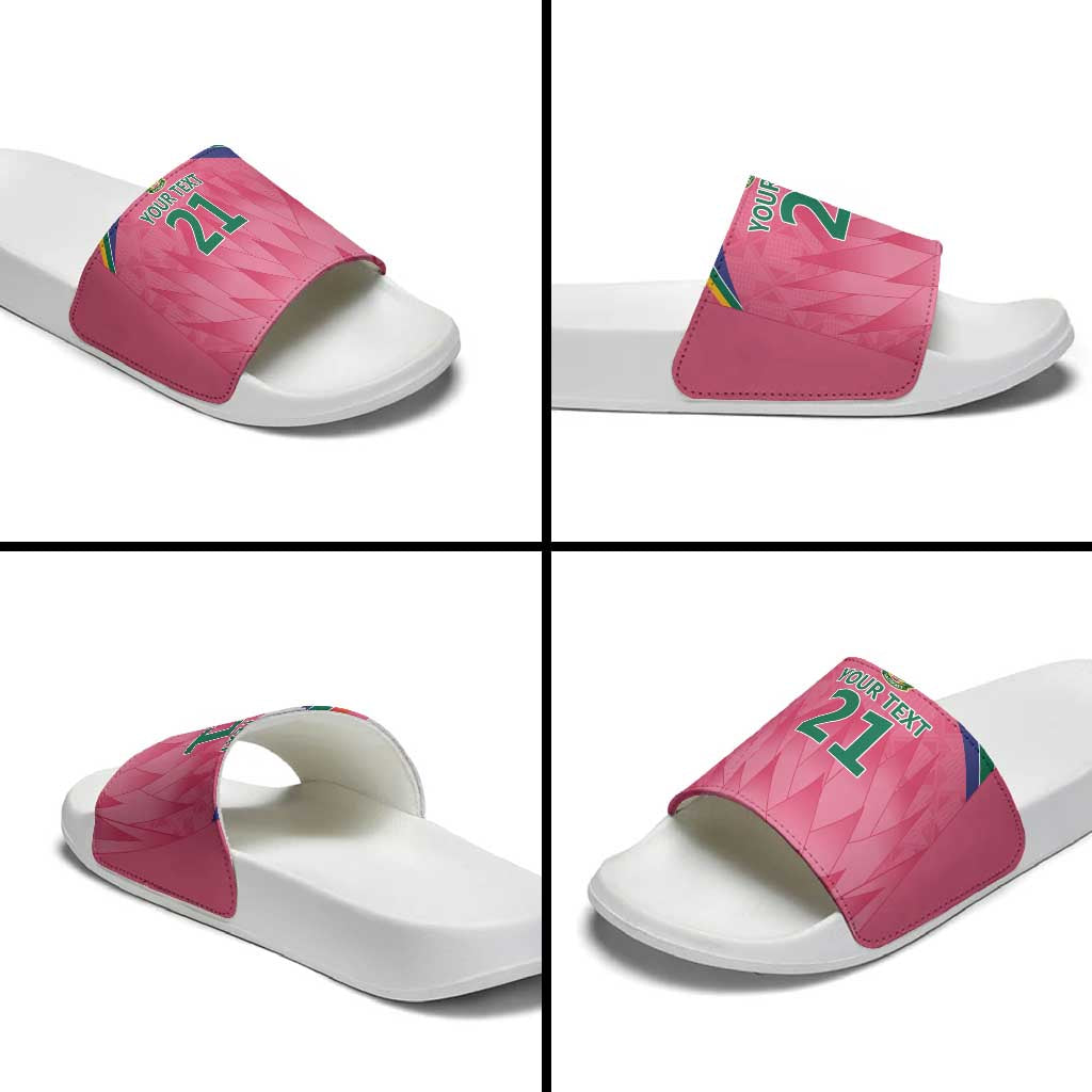 South Africa Cricket Custom Slide Sandals African King Proteas Pink