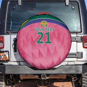 South Africa Cricket Custom Spare Tire Cover African King Proteas Pink