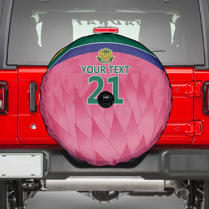 South Africa Cricket Custom Spare Tire Cover African King Proteas Pink