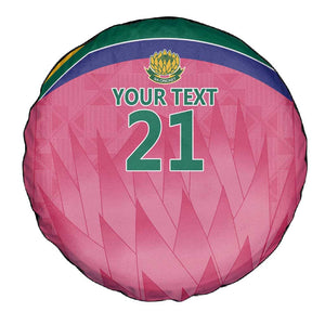 South Africa Cricket Custom Spare Tire Cover African King Proteas Pink