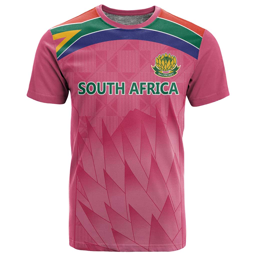 South Africa Cricket Custom T shirt African King Proteas Pink