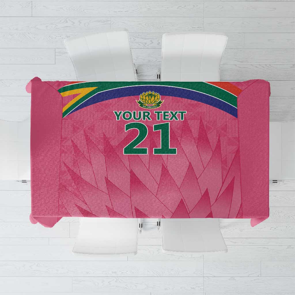 South Africa Cricket Custom Tablecloth African King Proteas Pink