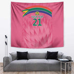 South Africa Cricket Custom Tapestry African King Proteas Pink