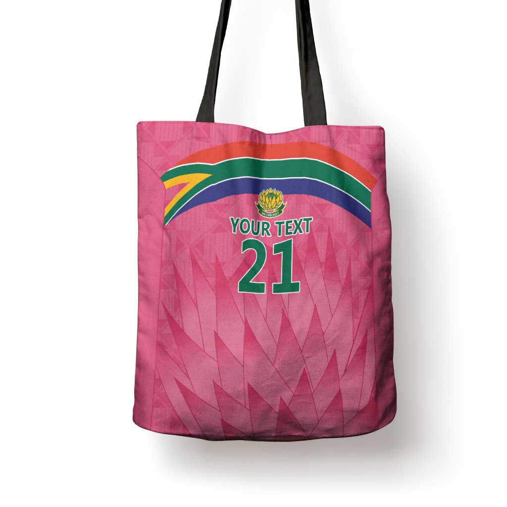 South Africa Cricket Custom Tote Bag African King Proteas Pink