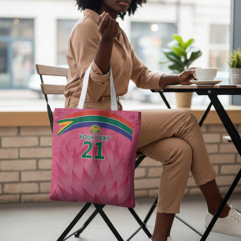 South Africa Cricket Custom Tote Bag African King Proteas Pink