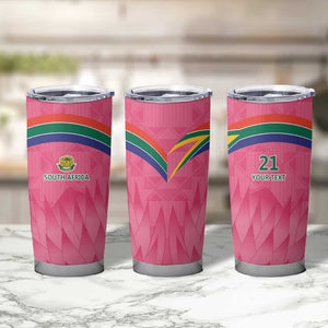 South Africa Cricket Custom Tumbler Cup African King Proteas Pink