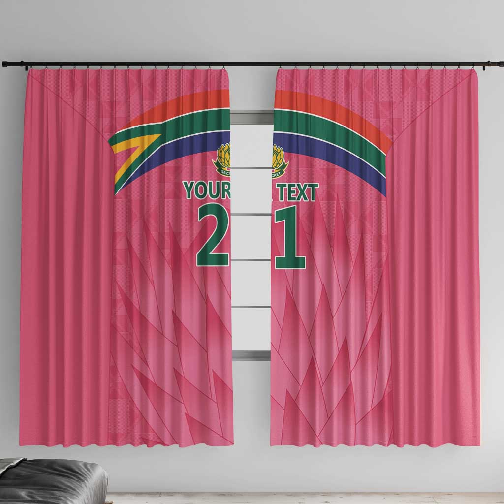 South Africa Cricket Custom Window Curtain African King Proteas Pink