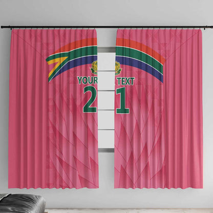 South Africa Cricket Custom Window Curtain African King Proteas Pink
