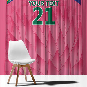 South Africa Cricket Custom Window Curtain African King Proteas Pink