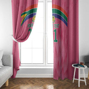 South Africa Cricket Custom Window Curtain African King Proteas Pink