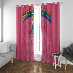 South Africa Cricket Custom Window Curtain African King Proteas Pink