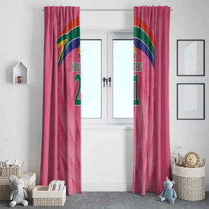 South Africa Cricket Custom Window Curtain African King Proteas Pink