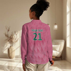 South Africa Cricket Custom Women Casual Shirt African King Proteas Pink