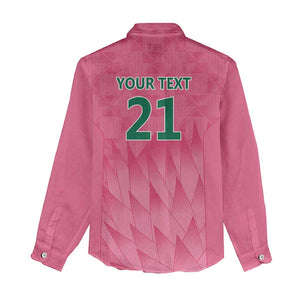 South Africa Cricket Custom Women Casual Shirt African King Proteas Pink