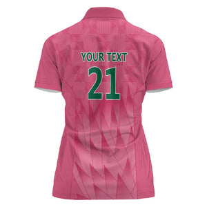 South Africa Cricket Custom Women Polo Shirt African King Proteas Pink