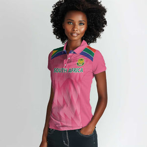 South Africa Cricket Custom Women Polo Shirt African King Proteas Pink