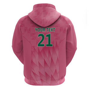 South Africa Cricket Custom Zip Hoodie African King Proteas Pink