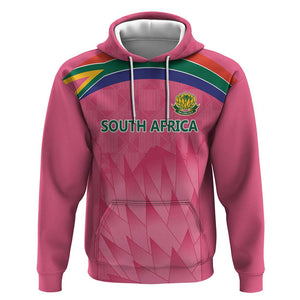 South Africa Cricket Custom Zip Hoodie African King Proteas Pink