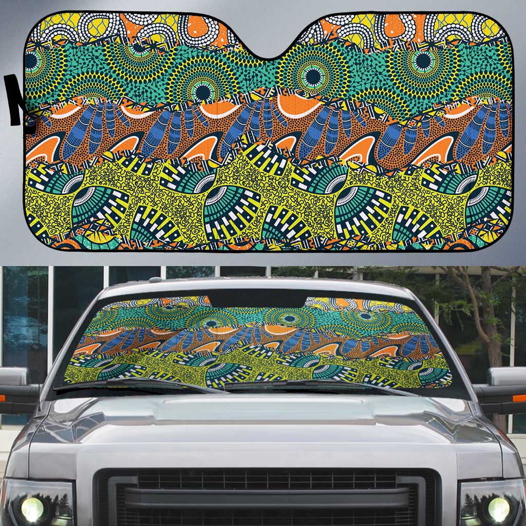 Africa Tribal Mixed Pattern Auto Sun Shade