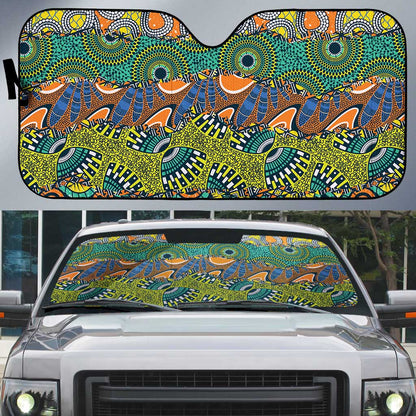 Africa Tribal Mixed Pattern Auto Sun Shade