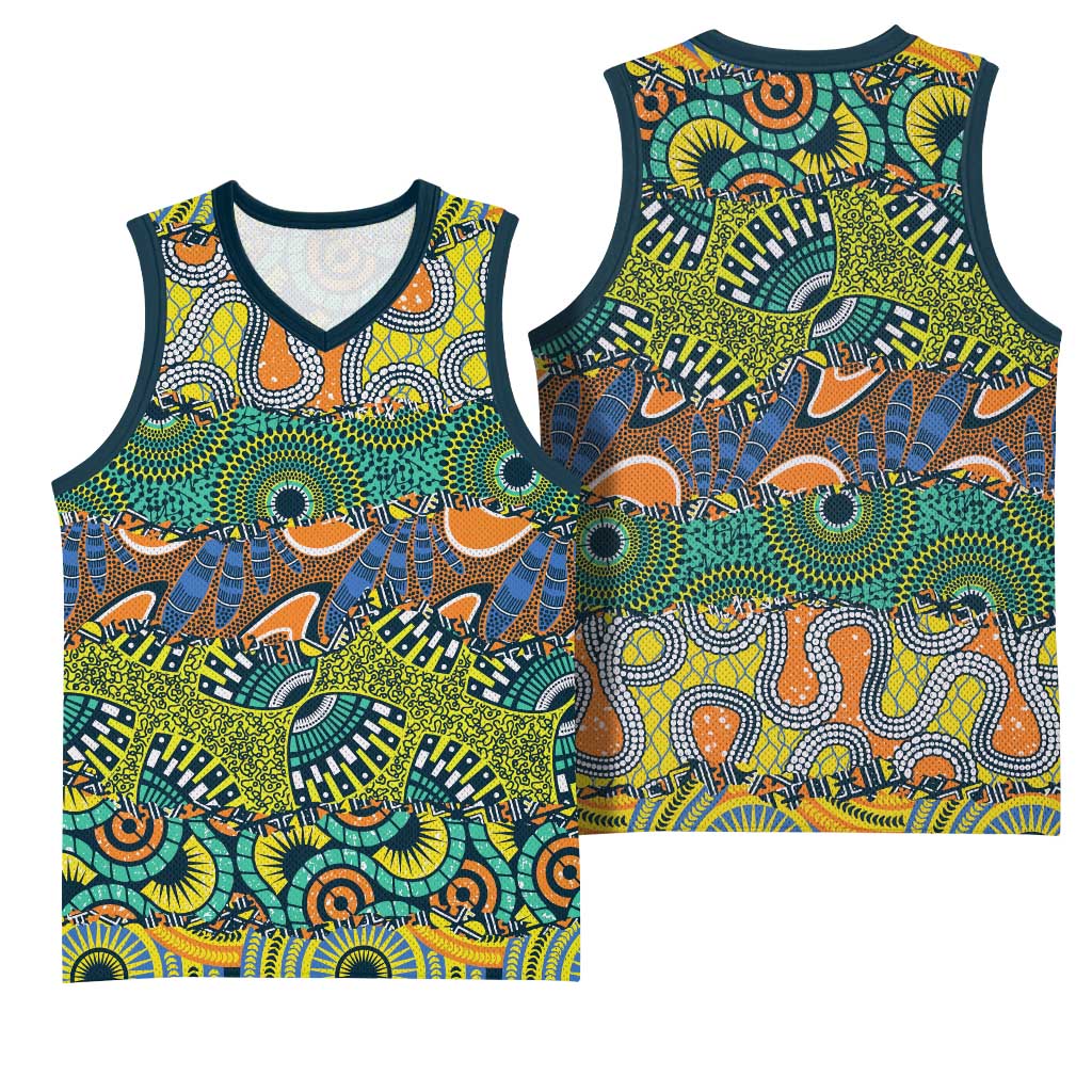 Africa Tribal Mixed Pattern Basketball Jersey LT9