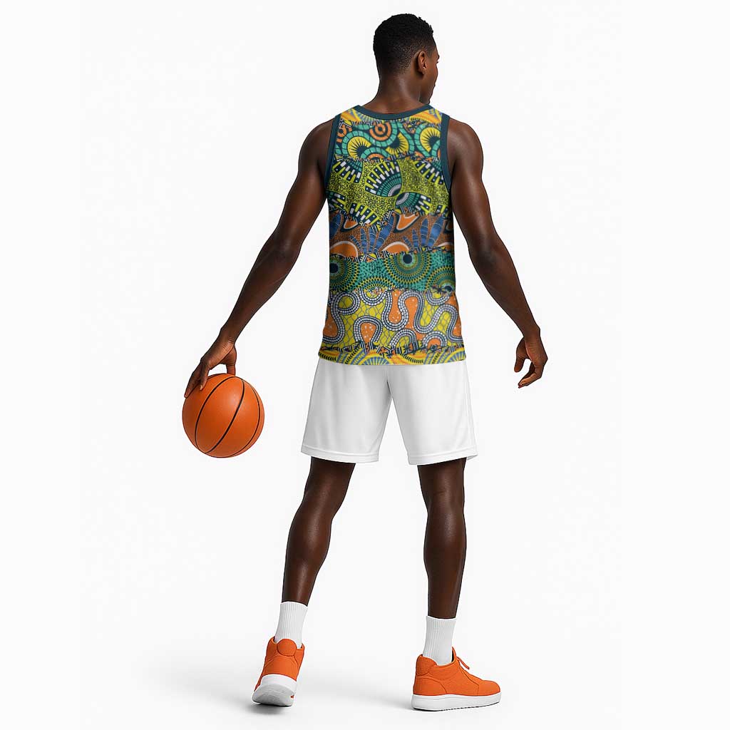 Africa Tribal Mixed Pattern Basketball Jersey LT9