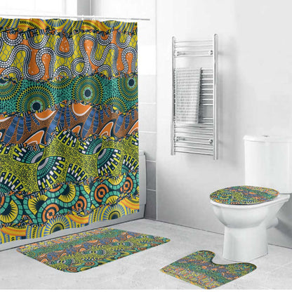 Africa Tribal Mixed Pattern Bathroom Set