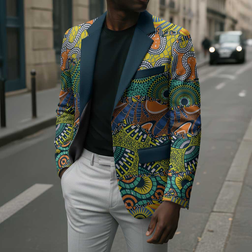Africa Tribal Mixed Pattern Blazer