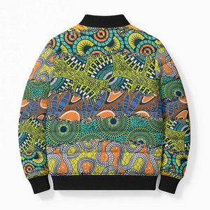 Africa Tribal Mixed Pattern Bomber Puffer Jacket