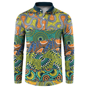 Africa Tribal Mixed Pattern Button Sweatshirt