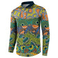 Africa Tribal Mixed Pattern Button Sweatshirt