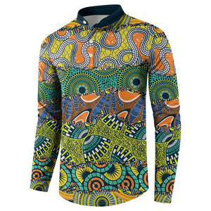 Africa Tribal Mixed Pattern Button Sweatshirt