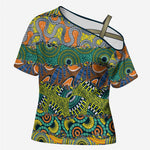 Africa Tribal Mixed Pattern Cross Shoulder Shirt